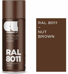 Cosmos Lac Σπρέι Βαφής Premium Acrylic με Γυαλιστερό Εφέ Nut Brown RAL 8011 400ml