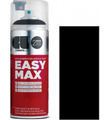 Cosmos Lac Σπρέι Βαφής Easy Max Ακρυλικό με Σατινέ Εφέ Black N 803 400ml