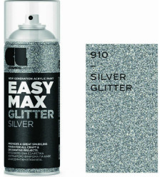 Cosmos Lac Σπρέι Βαφής Easy Max Ακρυλικό με Glitter Εφέ Silver NO 910 400ml