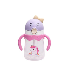 Estia Πλαστικό Παγούρι με Καλαμάκι Happy Lavender Pink σε Ροζ χρώμα 350ml
