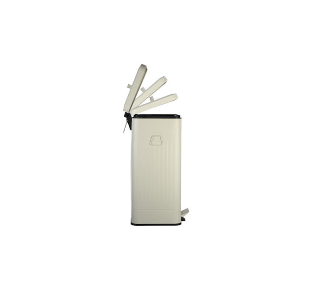 Estia Soft Close Κάδος Απορριμμάτων Μεταλλικός με Πεντάλ Ivory 30lt