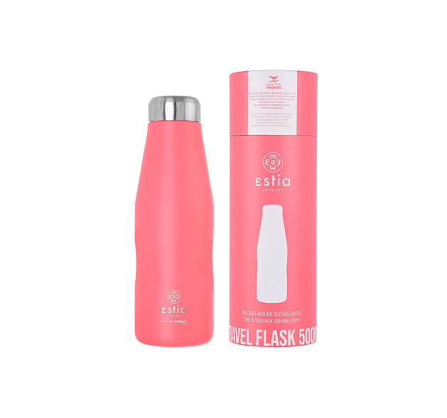 Estia Travel Flask Save Aegean Μπουκάλι Θερμός Fusion Coral 500ml
