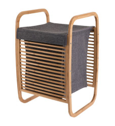 Estia 02-13042 Καλάθι Απλύτων Bamboo με Καπάκι 40x40x70cm Γκρι