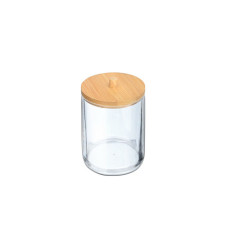 Κουτί αποθήκευσης και οργάνωσης Bamboo Essentials για δίσκους ντεμακιγιάζ 7x7x12cm με καπάκι