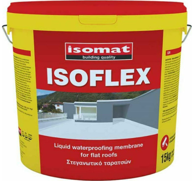 Isomat Isoflex Ελαστομερές Ακρυλικό Επαλειφόμενο Στεγανωτικό 13kg Λευκό