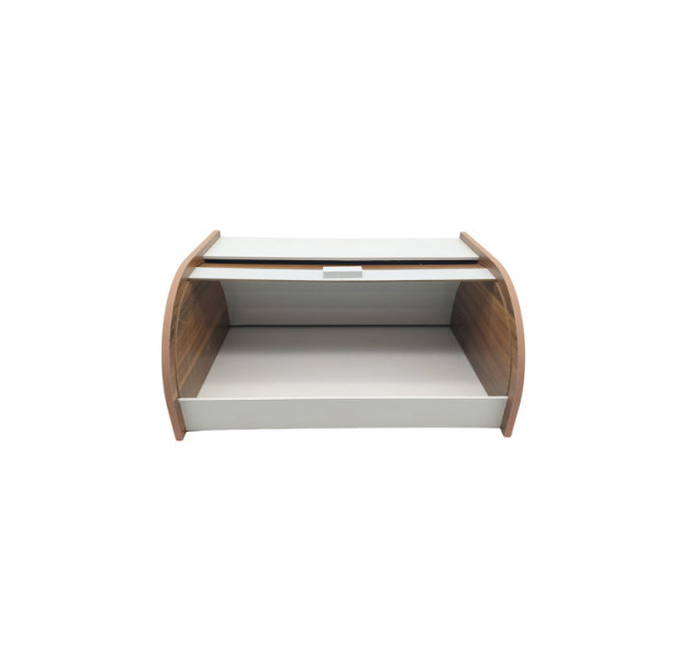 Ψωμιέρα με Καπάκι Ξύλινη σε Καφέ Χρώμα 40x26cm