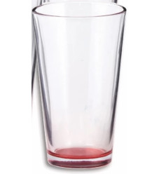 Ποτήρι νερού γυάλινο με κόκκινο πάτο 450ml