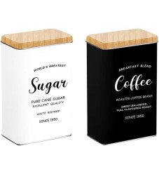 ΔΟΧΕΙΟ ΜΕΤΑΛΛΙΚΟ ΟΡΘΟΓΩΝΙΟ COFFE Η SUGAR ΣΕ ΧΡΩΜΑ ΛΕΥΚΟ ΚΑΙ ΜΑΥΡΟ