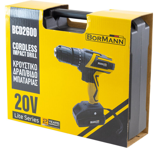 Bormann BCD2600 Κρουστικό Δραπανοκατσάβιδο Μπαταρίας 20V 2x1.5Ah