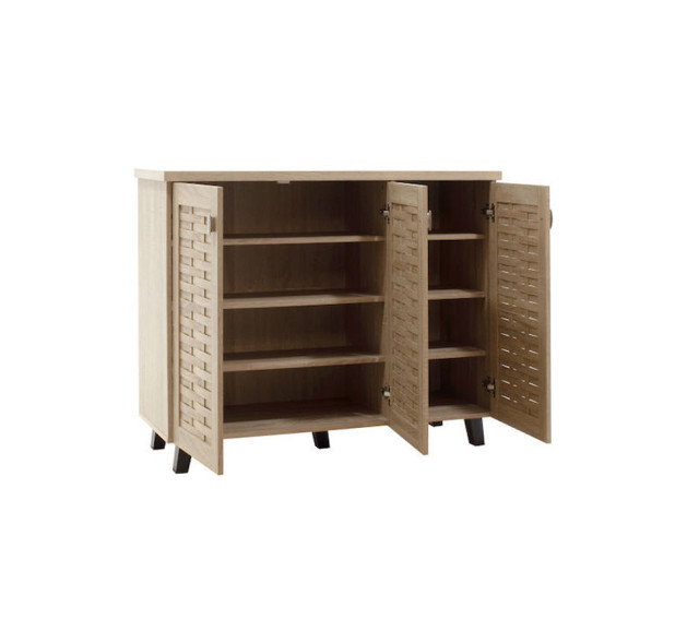 Ξύλινη Παπουτσοθήκη Mantam με 3 Ράφια 115.5x40x92cm