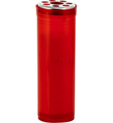 Κερί Αφιέρωσης από Πλαστικό Κόκκινο 6.5x6.5x13εκ.