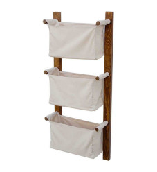 Ράφι Τοίχου Bao Λευκό - Καρυδί 35x12x95cm