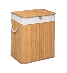 Natural Καλάθι Απλύτων Bamboo με Καπάκι 40x30x50cm Καφέ