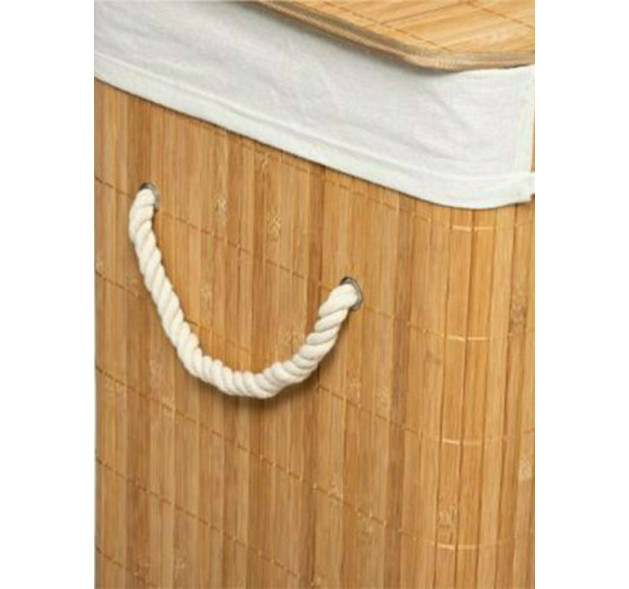 Natural Καλάθι Απλύτων Bamboo με Καπάκι 40x30x50cm Καφέ