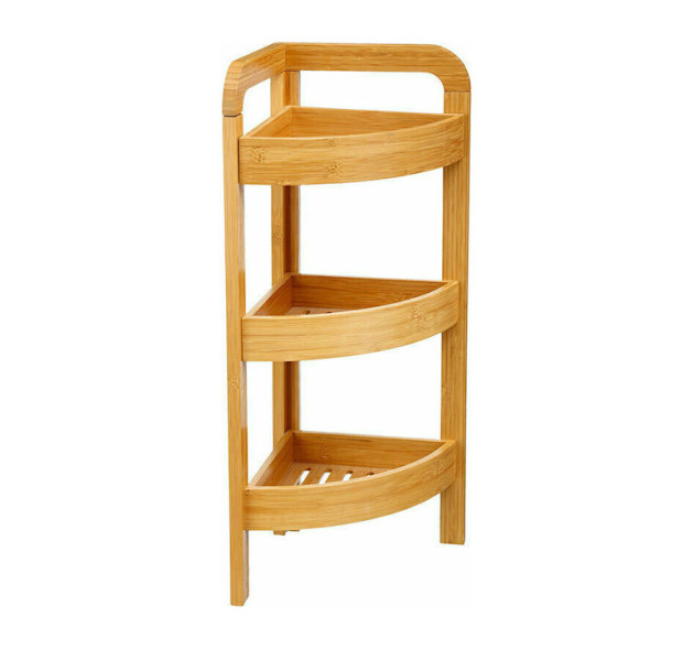 Ραφιέρα Δαπέδου Jabez Bamboo Φυσικό 23x23x61cm