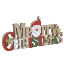 ΔΙΑΚΟΣΜΗΤΙΚΟ ΕΠΙΤΡΑΠΕΖΙΟ MERRY CHRISTMAS ΞΥΛΙΝΟ NATURAL/ΚΟΚΚΙΝΟ 40Χ2Χ17