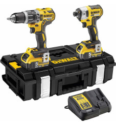 Dewalt DCK266P2 Σετ Κρουστικό Δραπανοκατσάβιδο & Παλμικό Κατσαβίδι 18V με 2 Μπαταρίες 5Ah και Θήκη