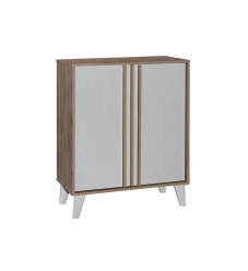 Ξύλινη Παπουτσοθήκη Milana με 4 Ράφια Γκρι 74x38x95cm