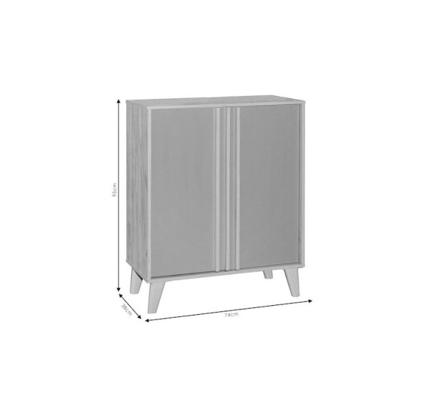Ξύλινη Παπουτσοθήκη Milana με 4 Ράφια Γκρι 74x38x95cm