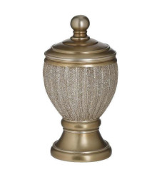 Inart Vintage Φοντανιέρα Γυάλινη με Καπάκι και Πόδι 13x13x24cm Χρυσό