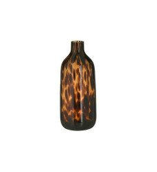 Inart Διακοσμητικό Βάζο Γυάλινο Μαύρο 11x11x26cm
