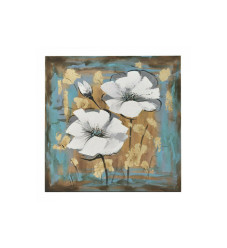 Inart Πίνακας Λουλούδια σε Καμβά 100x100x4cm