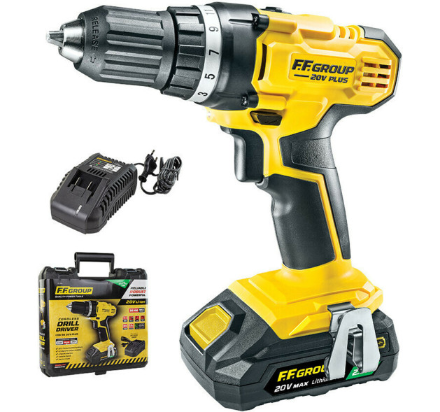 F.F. Group CDD/35 20V Plus Δραπανοκατσάβιδο Μπαταρίας 20V 1x2Ah