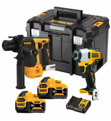 Dewalt DCK2104P2T Σετ Παλμικό Κατσαβίδι & Πιστολέτο 12V με 2 Μπαταρίες 5Ah και Θήκη0.0