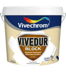Vivechrom Vivedur Block Ακρυλικό Υπόστρωμα Μονωτικό Λεκέδων Λευκό Κατάλληλο για Τοιχοποιία 3lt
