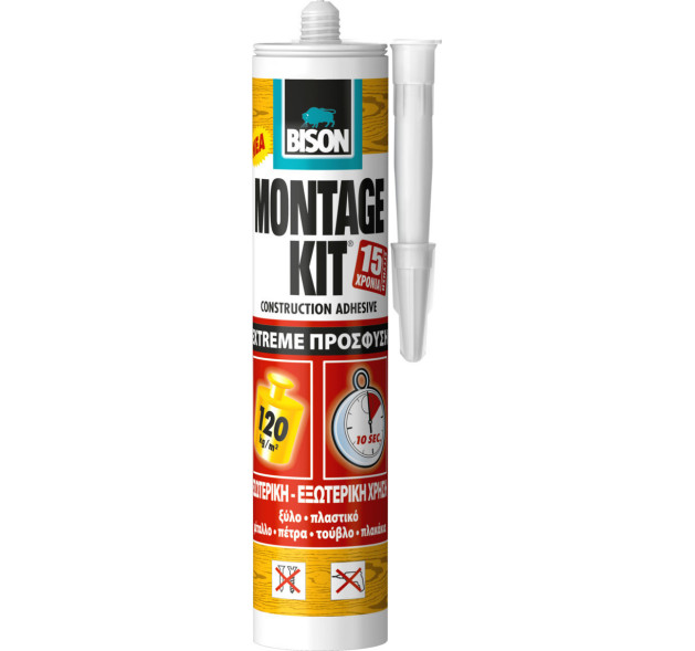 Bison Montagekit Μονταζόκολλα Διάφανη 370gr