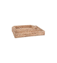 Fylliana Διακοσμητικός Δίσκος Ψάθινος 43x32x6cm
