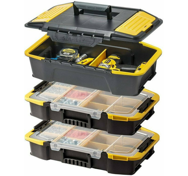 Stanley Click & Connect Εργαλειοθήκη Χειρός Πλαστική με Ταμπακιέρα Π31xB24.7xΥ50.7cm