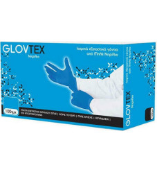 Glovtex Γάντια Νιτριλίου Χωρίς Πούδρα Μπλε MEDIUM 100τμχ