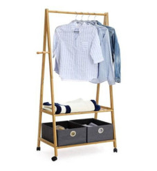 Κρεμάστρα Δαπέδου από Ξύλο σε Καφέ Χρώμα 90x43x152cm