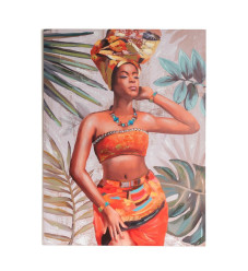 Iliadis Iliadis Πίνακας σε Καμβά με Αφρικάνα Γυναίκα 90x3x120cm