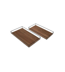 Iliadis Διακοσμητικός Δίσκος Ξύλινος 40x20x4cm 2τμχ
