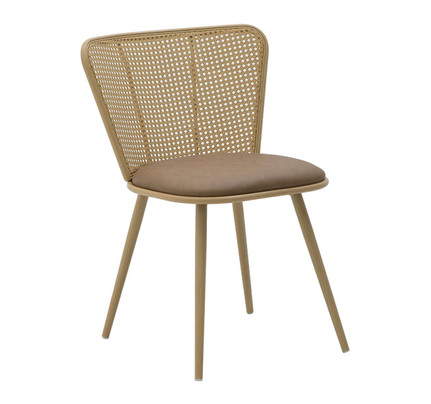 CLICK ΚΑΡΕΚΛΑ PU/RATTAN ΚΑΦΕ 47Χ58Χ78/48 - 58cm x 78cm x 47cm