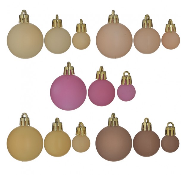 CLICK S/100 ΣΕΤ ΜΠΑΛΕΣ XMAS ΔΙΑΦΟΡΑ ΜΕΓΕΘΗ PL ΡΟΖ